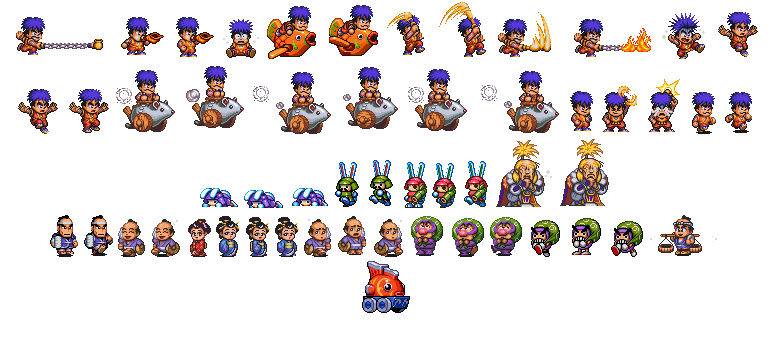 Ganbare Goemon 2 - Kiteretsu Shougun Magginesu Sprites